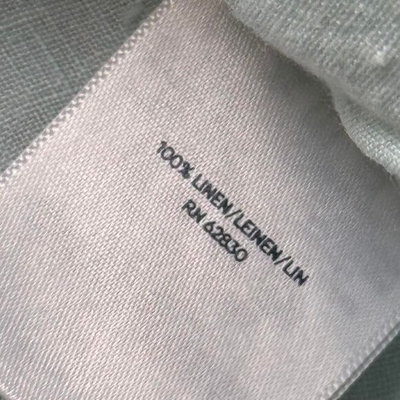 100% Linen Lands' End Pastels Colour block shirt with pockets. Size S (6-8) - Picture 7 of 8